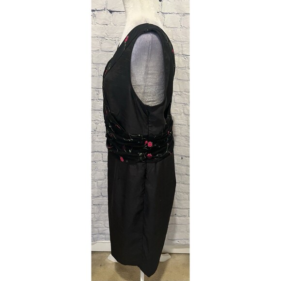 Kallista Black Dress by Ashro little black Floral dress Size 14 - Picture 3 of 6